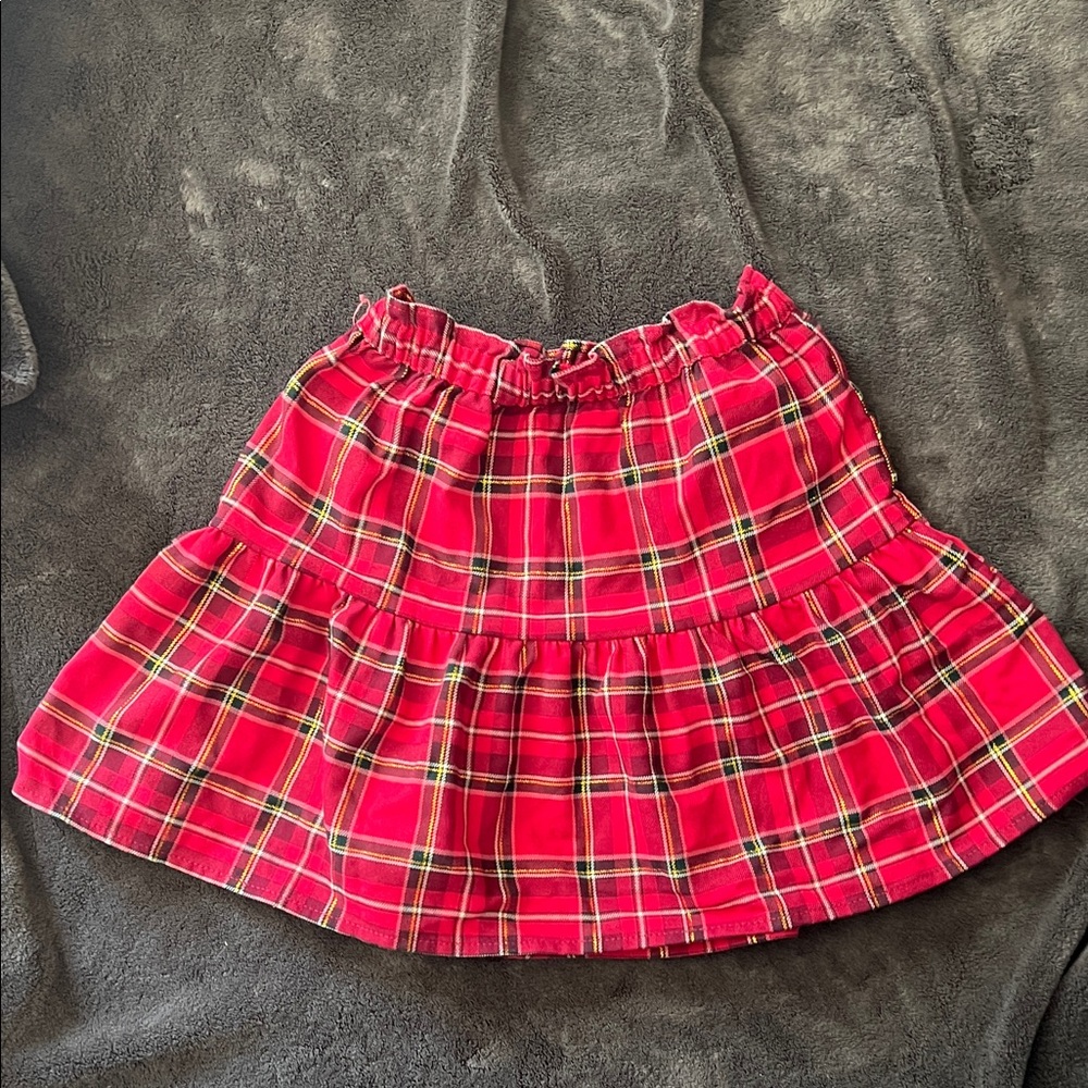 H&M Red Plaid Mini Skirt